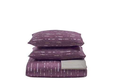 Luxury Saten Nevresim Takımı Elego Çift Kişilik - Mürdüm