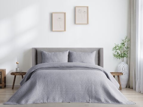 Santa Yatak Örtüsü Tek Kişilik - Gri