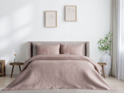 Santa Yatak Örtüsü Tek Kişilik - Gül Kurusu