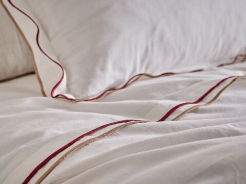 Luxury Nakışlı Nevresim Takımı Lora Çift Kişilik - Beyaz