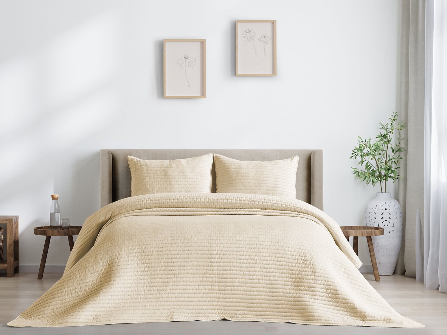 Santa Yatak Örtüsü Tek Kişilik - Krem