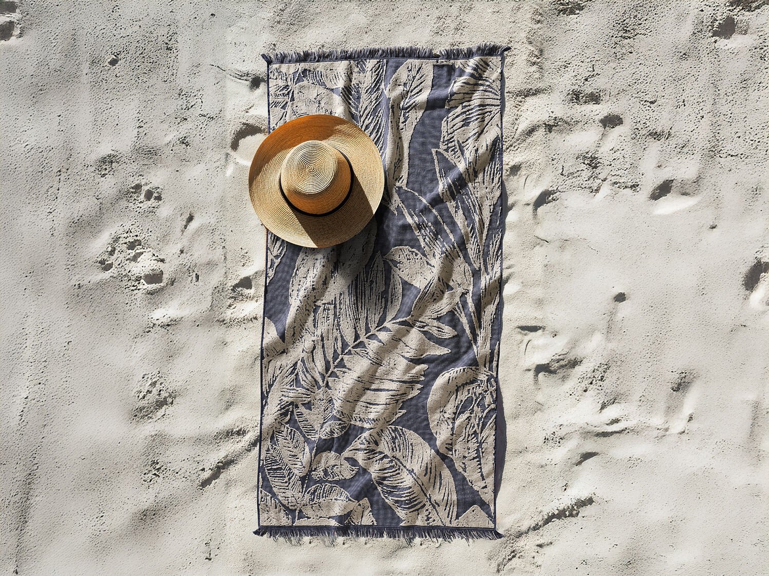 Botanik Plaj Havlusu 90 x 150 cm - İndigo