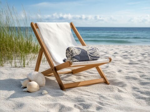 Botanik Plaj Havlusu 90 x 150 cm - İndigo