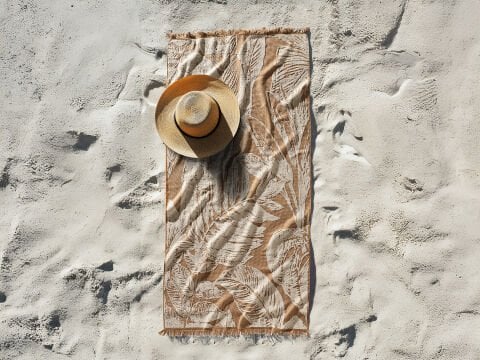 Botanik Plaj Havlusu 90 x 150 cm - Moka