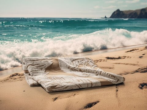 Botanik Plaj Havlusu 90 x 150 cm - Moka