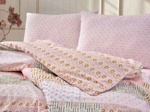 Boho Chic Spring Festival Upsala Nevresim Takımı Çift Kişilik - Bej