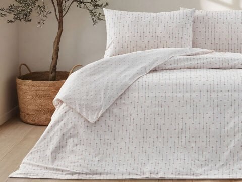 Boho Chic Spring Easy Cotton Ravel nevresim Takımı Çift Kişilik - Krem