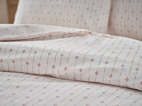 Boho Chic Spring Easy Cotton Ravel nevresim Takımı Çift Kişilik - Krem