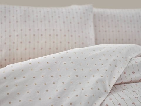 Boho Chic Spring Easy Cotton Ravel nevresim Takımı Çift Kişilik - Krem