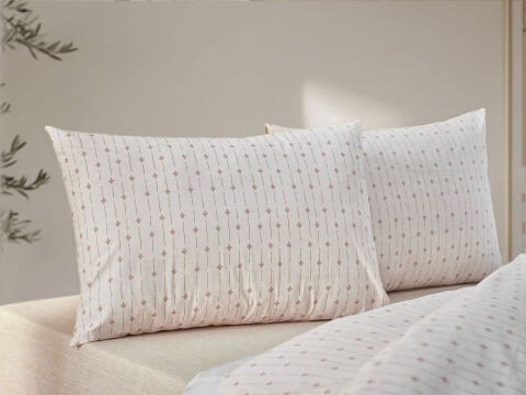 Boho Chic Spring Easy Cotton Ravel nevresim Takımı Çift Kişilik - Krem