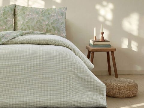 Boho Chic Spring Ranforce Florish Nevresim Takımı Tek Kişilik - Yeşil