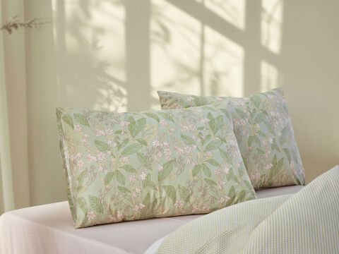 Boho Chic Spring Ranforce Florish Nevresim Takımı Tek Kişilik - Yeşil