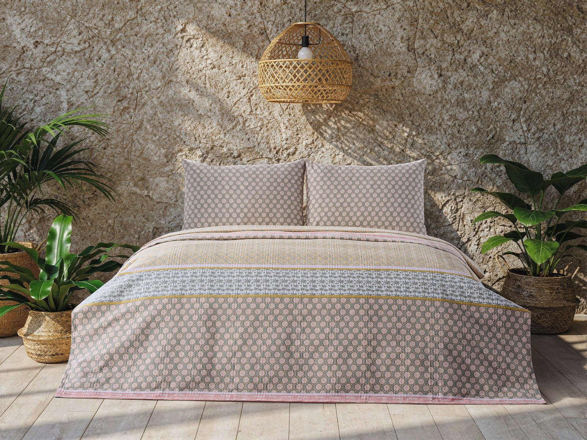 Boho Chic Spring Marwen Pike Takımı Mirabel Çift Kişilik - Bej